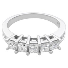 Rachel Koen Prinzessinnenschliff Diamant-Ehering 14K Weißgold 1,15 Gesamtkaratgewicht