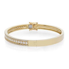 Rachel Koen Round Cut Diamond Bangle Bracelet 14K Yellow Gold 1.70Cttw