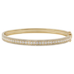 Rachel Koen Round Cut Diamond Bangle Bracelet 14K Yellow Gold 1.70Cttw