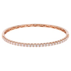 Rachel Koen Bracelet jonc en or rose 18 carats avec diamants taille ronde de 2,00 carats poids total