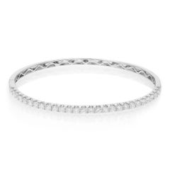 Rachel Koen Round Cut Diamond Bangle Bracelet 18K White Gold 2.00Cttw
