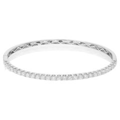 Rachel Koen Round Cut Diamond Bangle Bracelet 18K White Gold 2.00Cttw