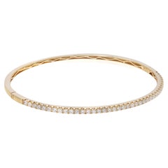 Rachel Koen Round Cut Diamond Bangle Bracelet 18K Yellow Gold 1.00Cttw