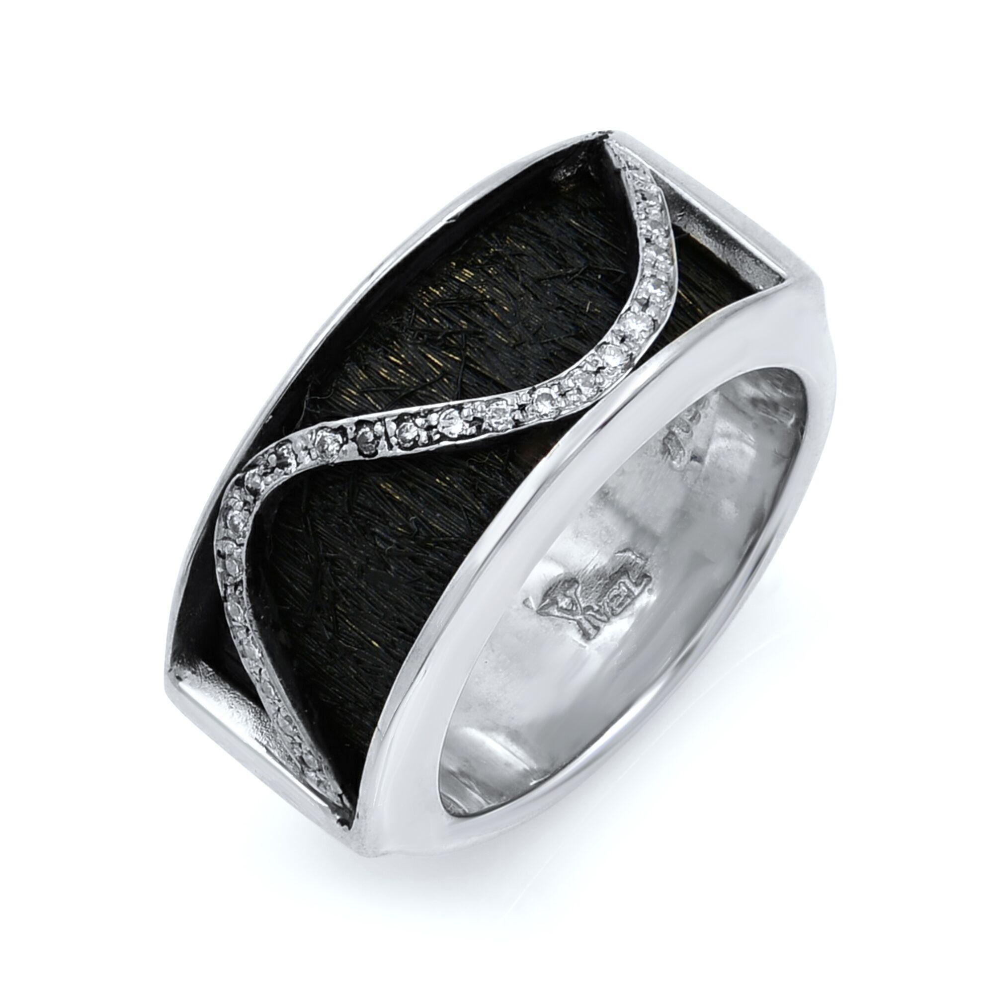 Rachel Koen Round Cut Diamond Bangle Ring and Earring Set 18K White Gold 0.60ctw For Sale 3