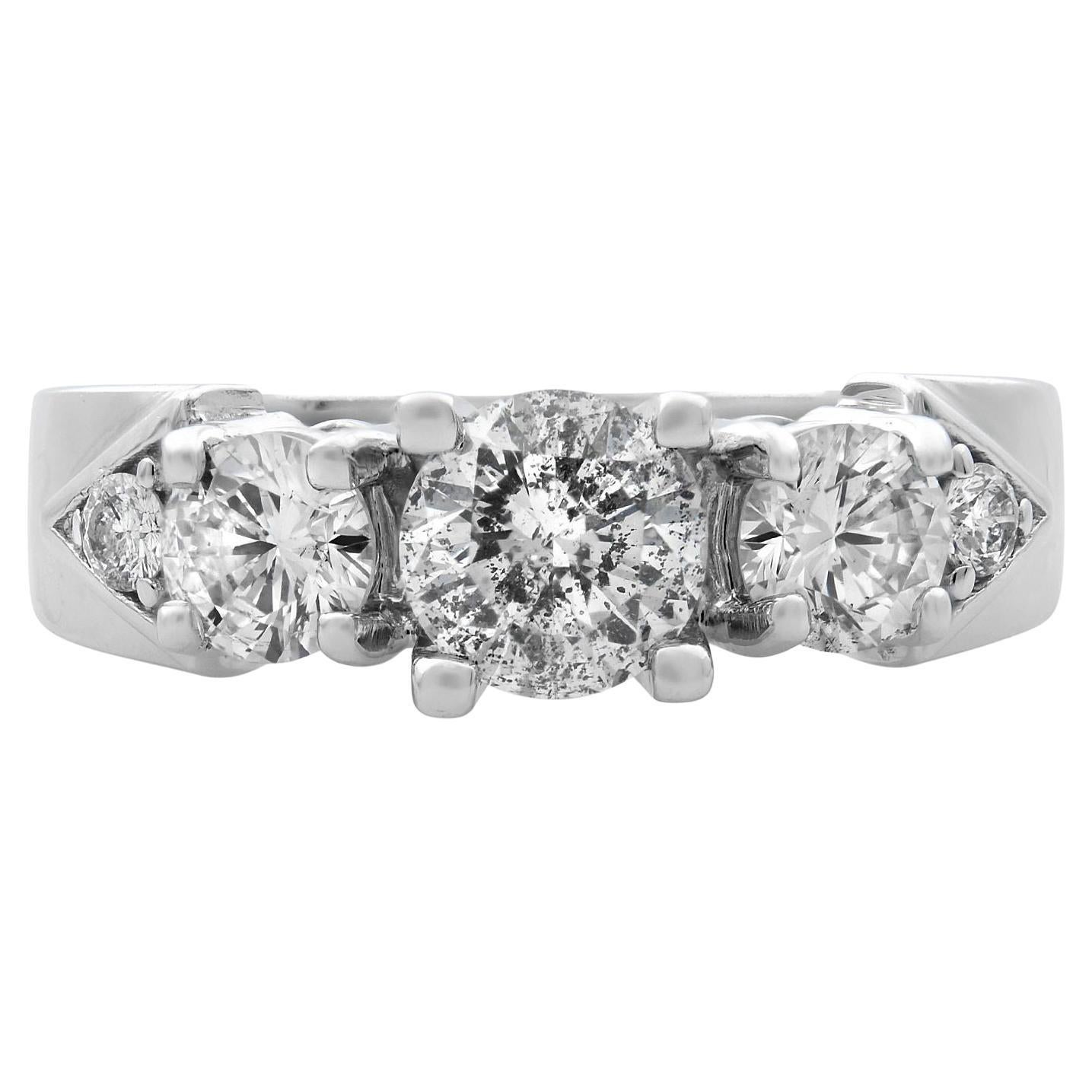 Rachel Koen Round Cut Diamond Engagement Ring 18K White Gold 1.00cttw