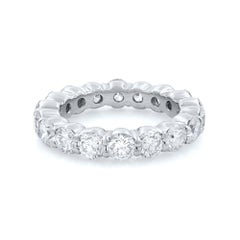 Rachel Koen Round Cut Diamond Eternity Band Ring Platinum 4.50cttw