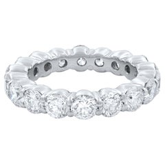 Rachel Koen Round Cut Diamond Eternity Band Ring Platinum 4.50cttw