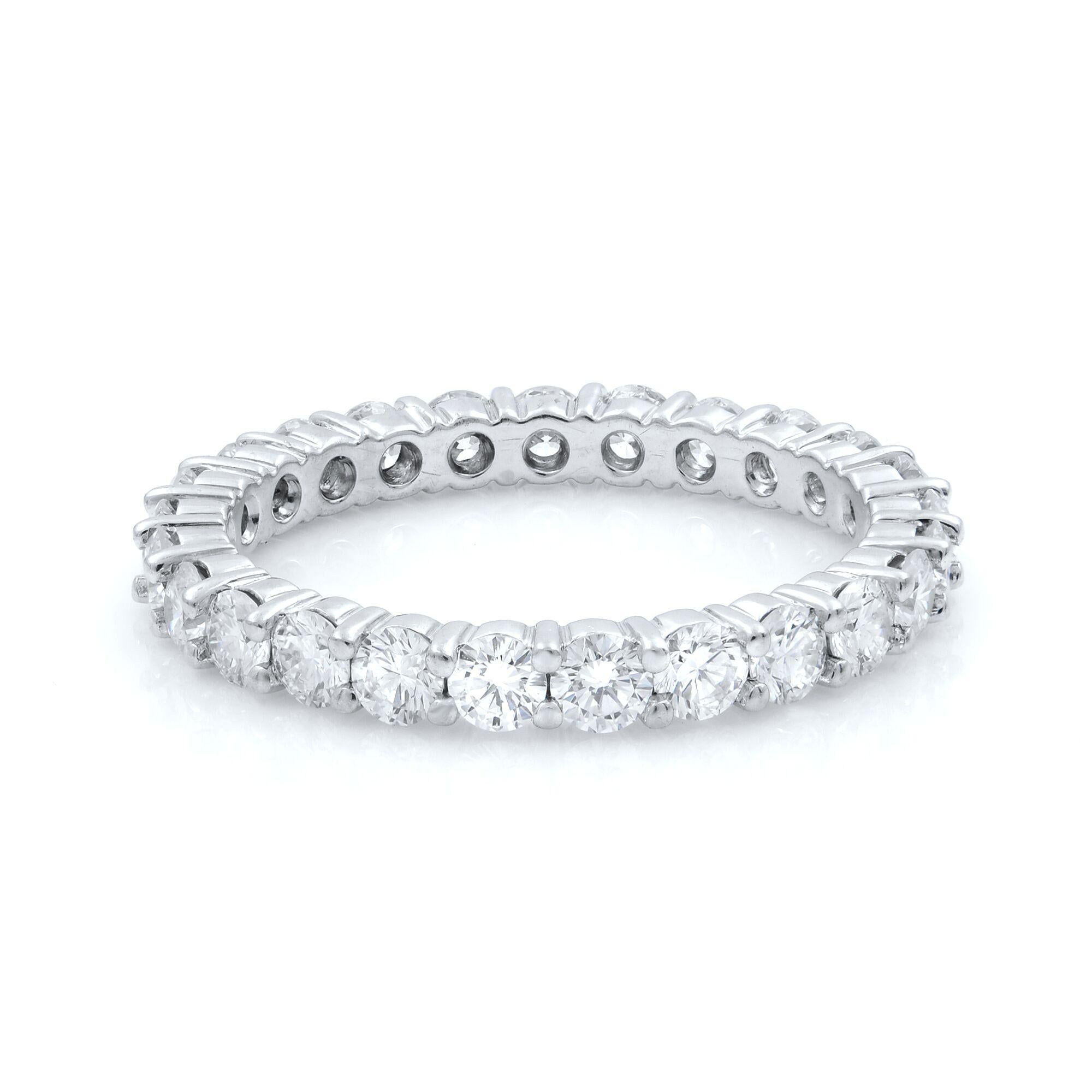 Moderno Rachel Koen Fascia per l'eternità con diamanti taglio rotondo in oro bianco 14K 1,65cttw in vendita
