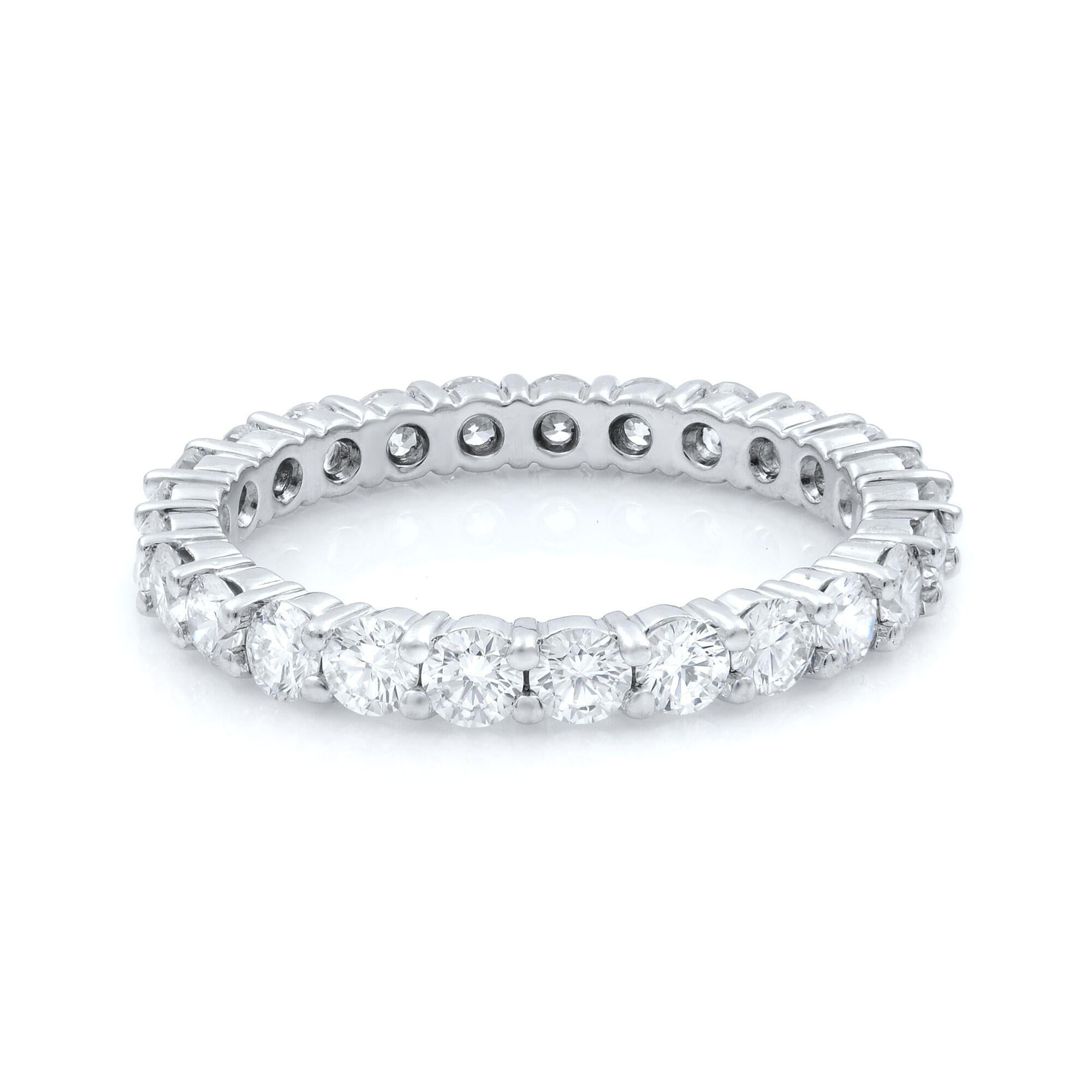 Taglio rotondo Rachel Koen Fascia per l'eternità con diamanti taglio rotondo in oro bianco 14K 1,65cttw in vendita