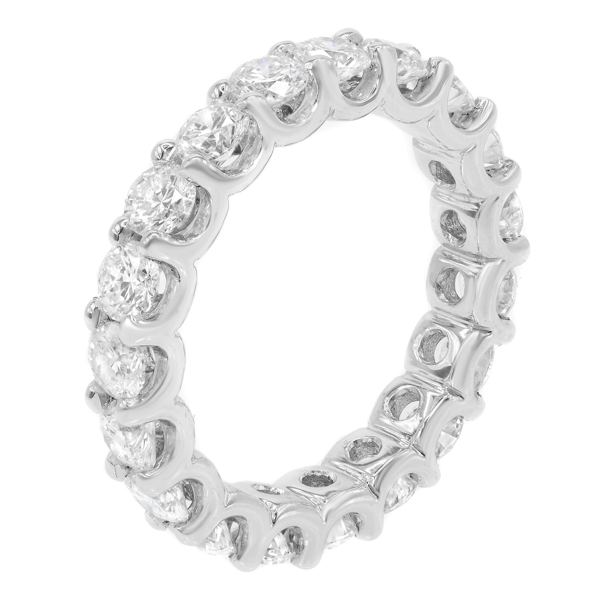 Rachel Koen Round Cut Diamond Eternity Wedding Band Ring 18K White Gold 2.89cttw In New Condition For Sale In New York, NY