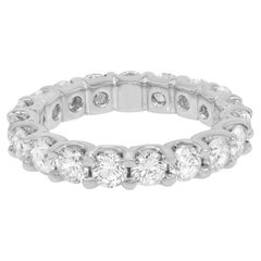 Rachel Koen Round Cut Diamond Eternity Wedding Band Ring 18K White Gold 2.89cttw