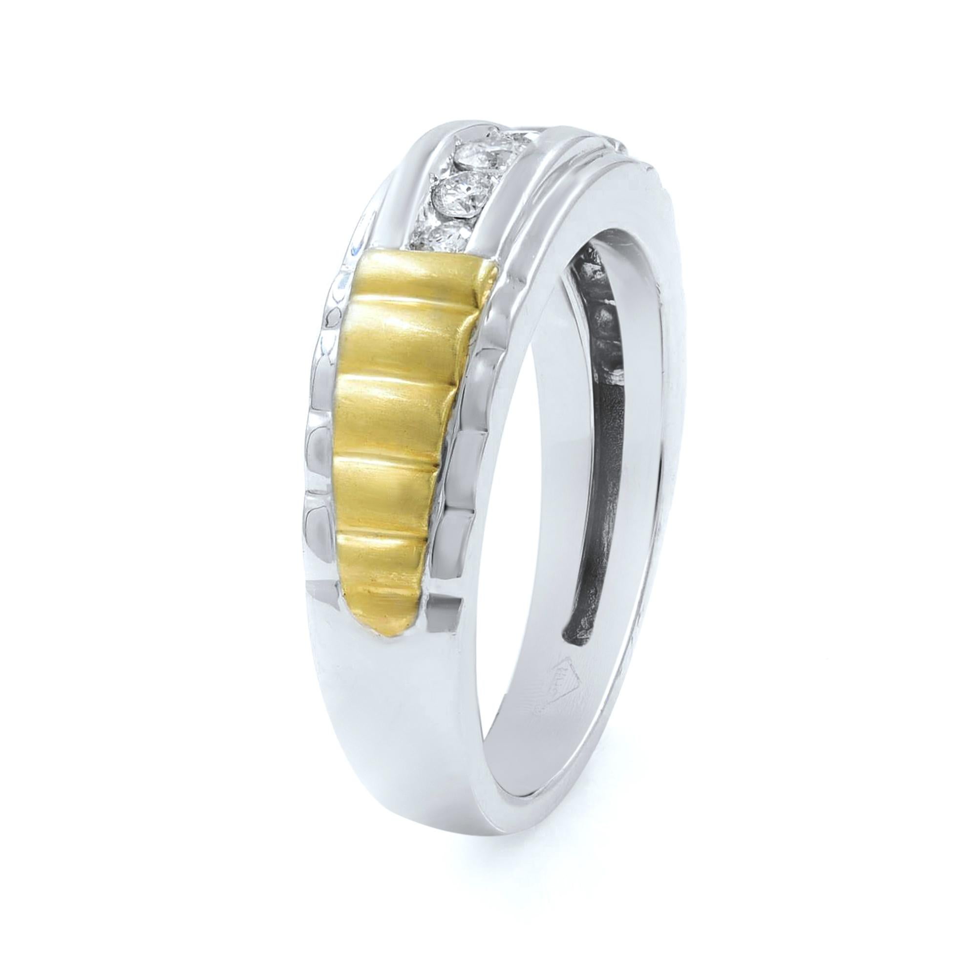 Women's Rachel Koen Round Cut Diamond Mens Wedding Band 10k White Gold 0.40 Cttw For Sale