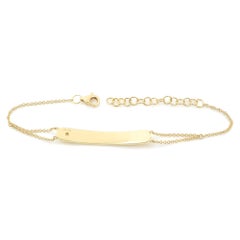 Rachel Koen Round Cut Diamond Plate Bracelet 14K Yellow Gold 0.02Cttw