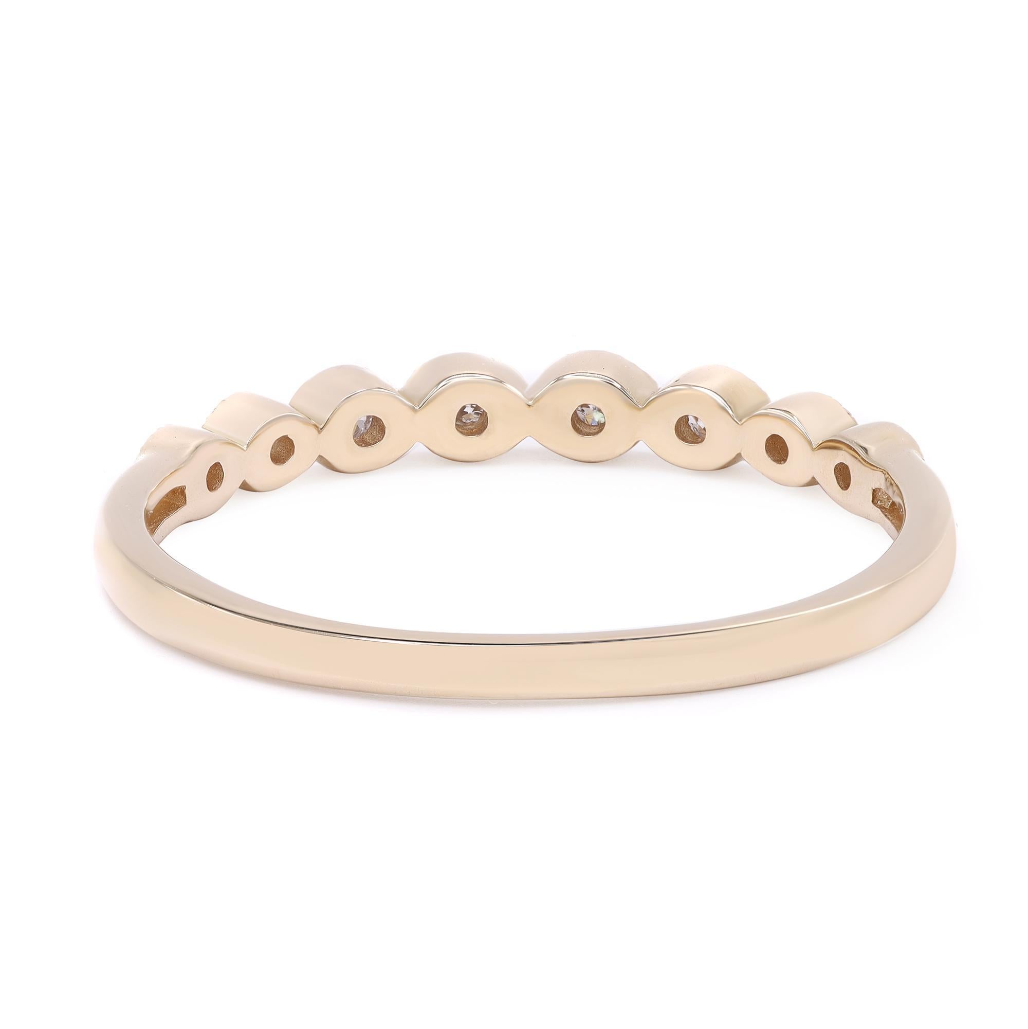 Modern Rachel Koen Round Cut Diamond Ring 14K Yellow Gold 0.187cttw For Sale
