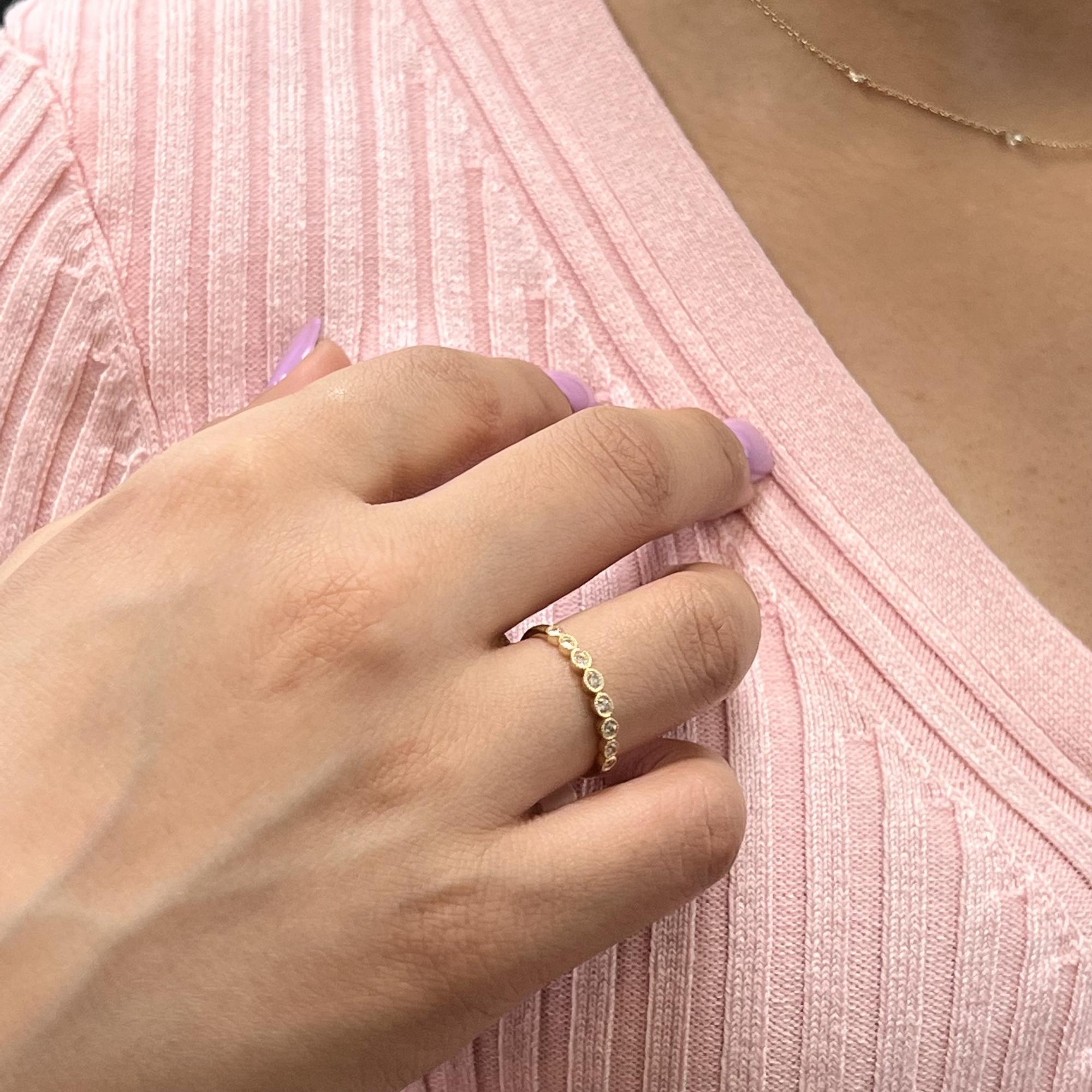 Women's Rachel Koen Round Cut Diamond Ring 14K Yellow Gold 0.187cttw For Sale