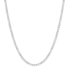 Rachel Koen Collana Tennis con diamanti taglio rotondo in oro bianco 14K 13.63Cttw 18 pollici