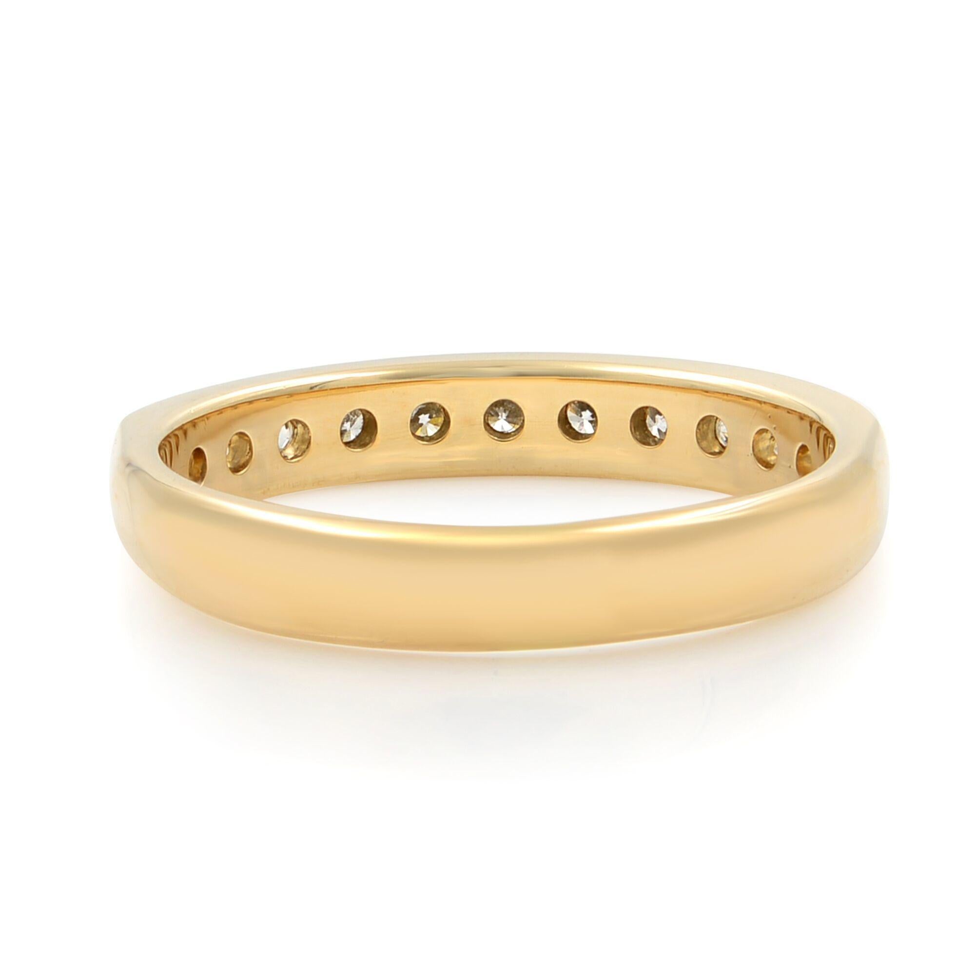Rachel Koen: 14 Karat Gelbgold Ehering mit Diamant im Rundschliff 0,38 Gesamtkaratgewicht (Moderne) im Angebot