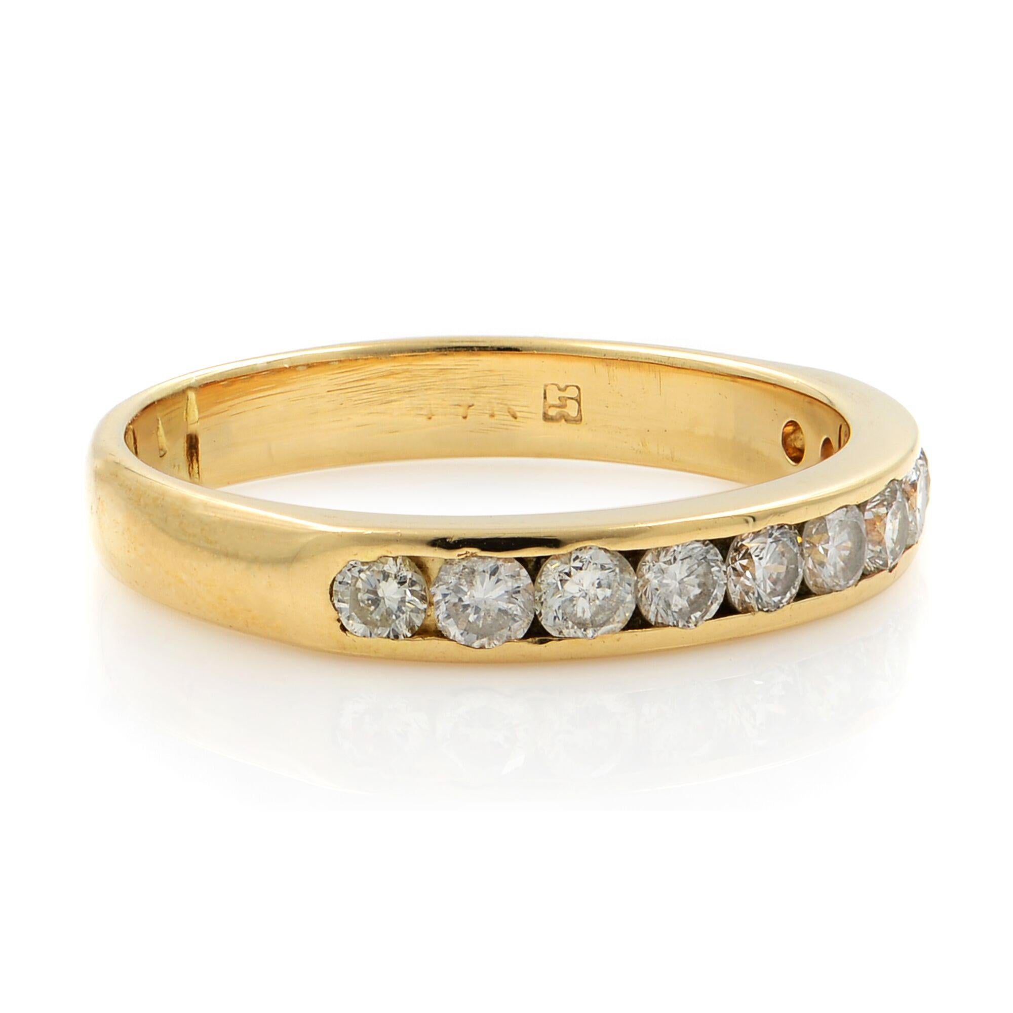 Rachel Koen: 14 Karat Gelbgold Ehering mit Diamant im Rundschliff 0,38 Gesamtkaratgewicht im Zustand „Neu“ im Angebot in New York, NY