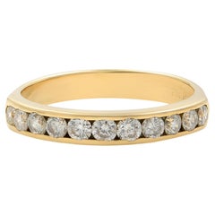 Rachel Koen Alliance en or jaune 14 carats avec diamants taille ronde 0,38 carat poids total