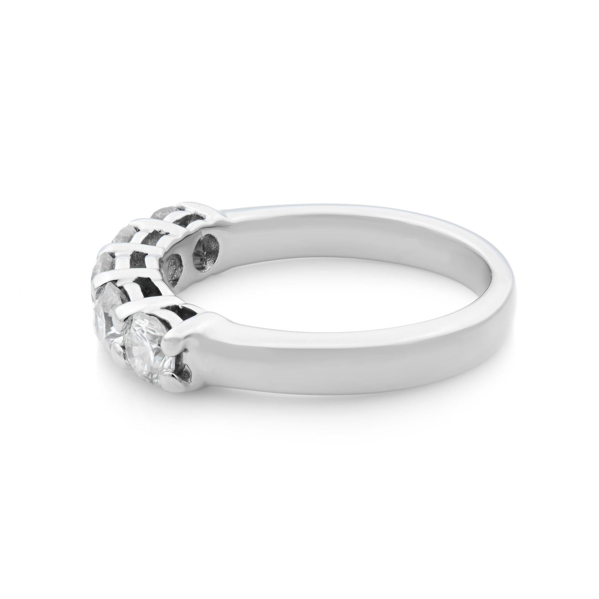 Modern Rachel Koen Round Cut Diamond Wedding Band Ring Platinum 1.00cttw For Sale