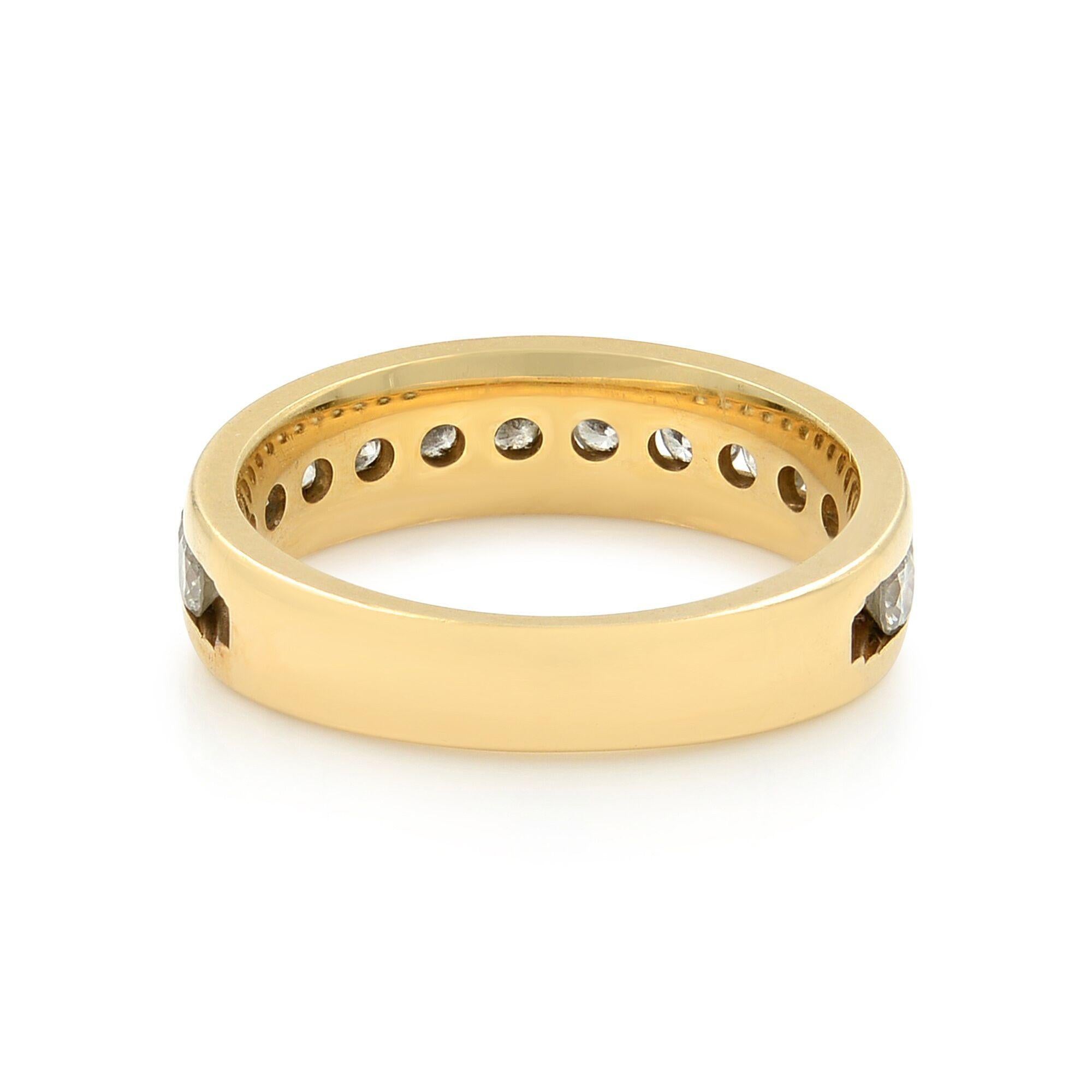 Rachel Koen Round Cut Diamond Wedding Ring Band 14K Yellow Gold 0.56Cttw In New Condition For Sale In New York, NY
