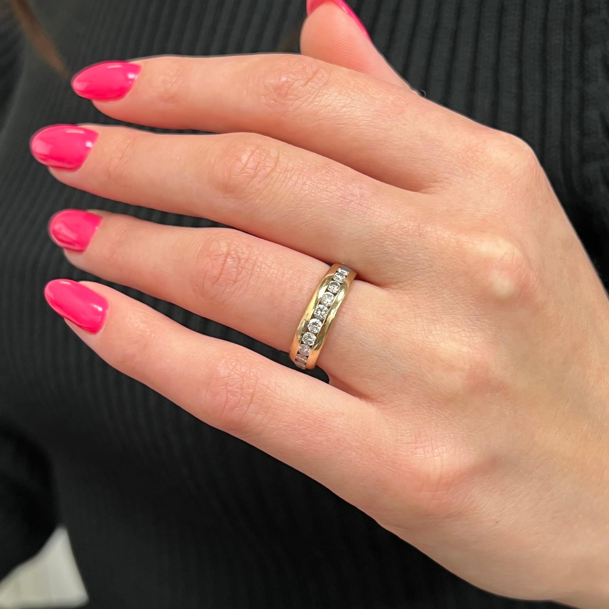 Women's Rachel Koen Round Cut Diamond Wedding Ring Band 14K Yellow Gold 0.56Cttw For Sale