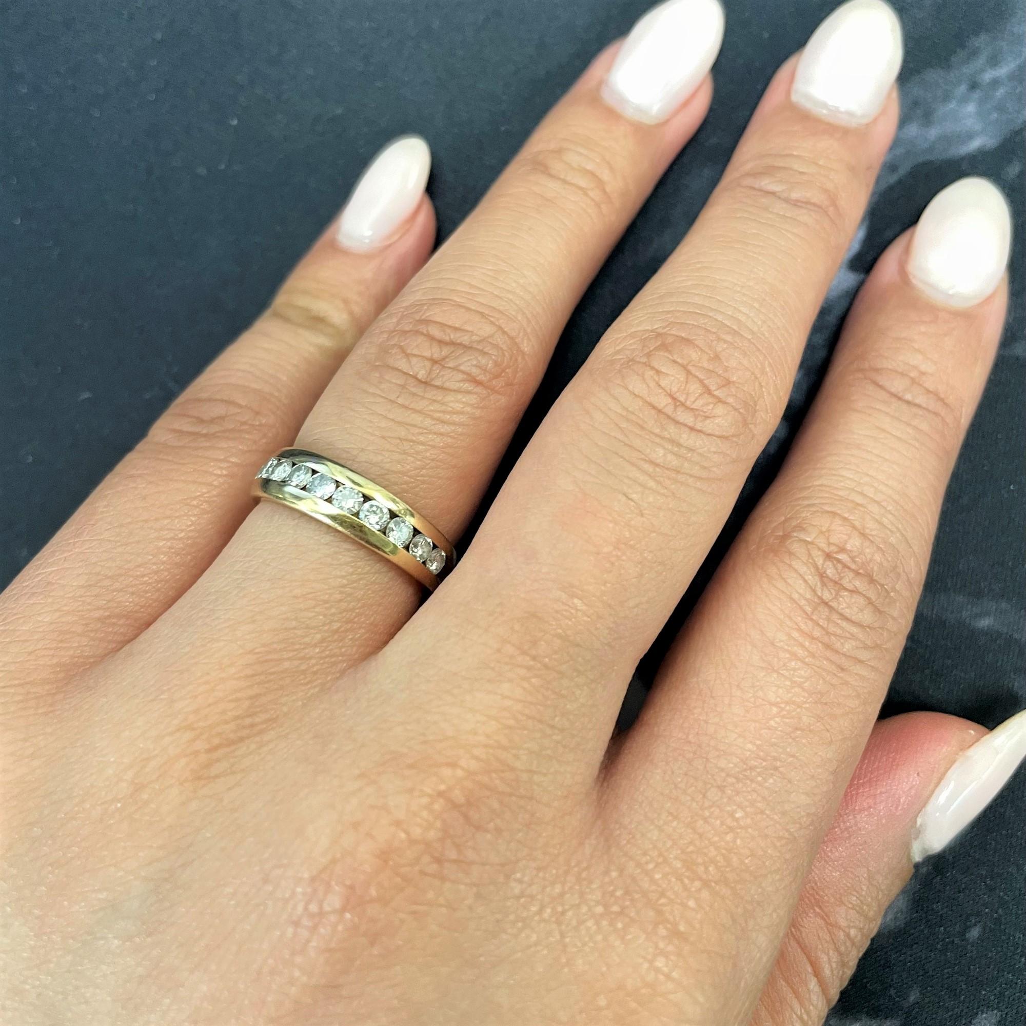 Rachel Koen Round Cut Diamond Wedding Ring Band 14K Yellow Gold 0.56Cttw For Sale 1
