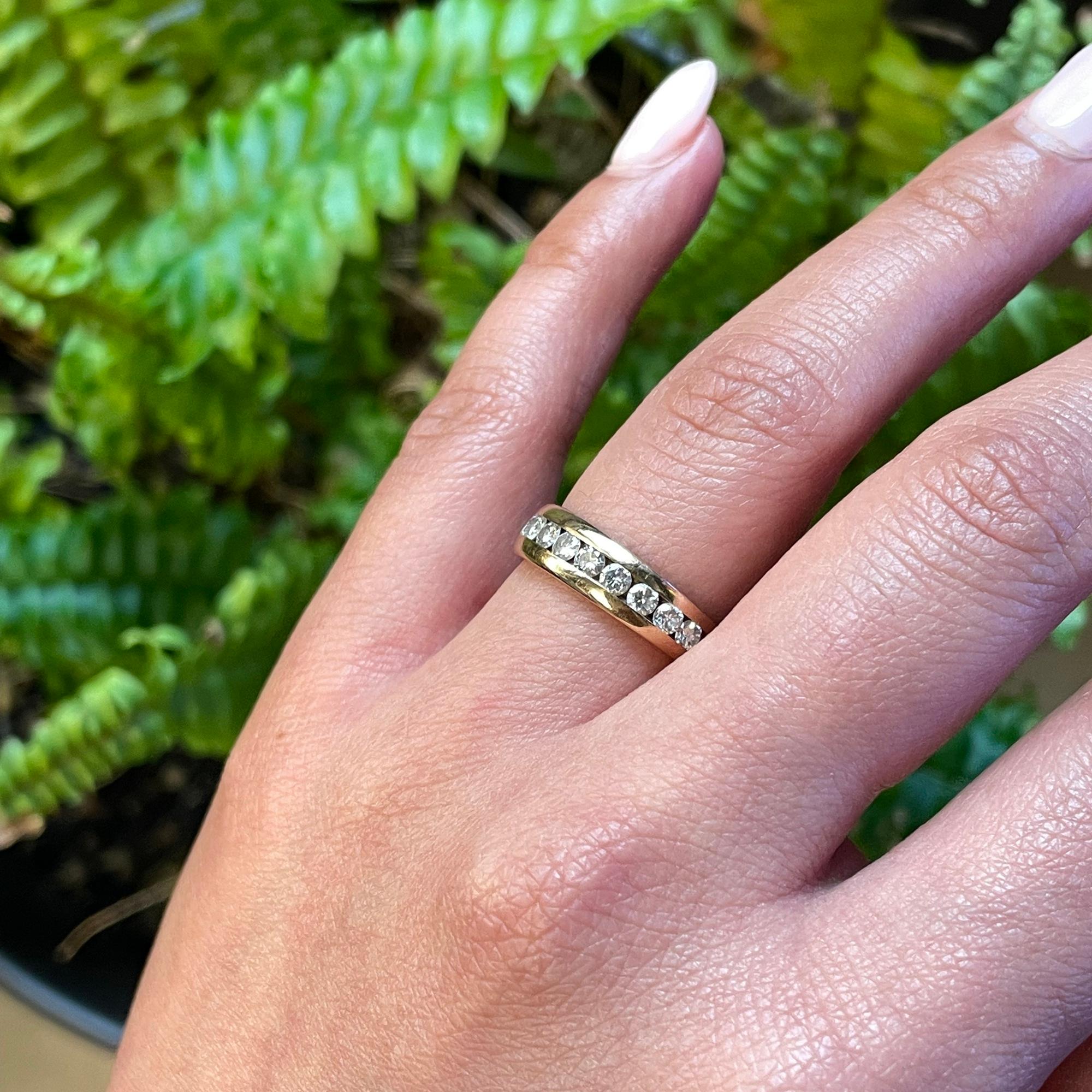 Rachel Koen Round Cut Diamond Wedding Ring Band 14K Yellow Gold 0.56Cttw For Sale 2