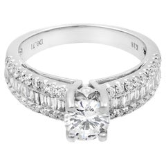 Anello di fidanzamento Rachel Koen con taglio rotondo in oro bianco 18K 0,71cts