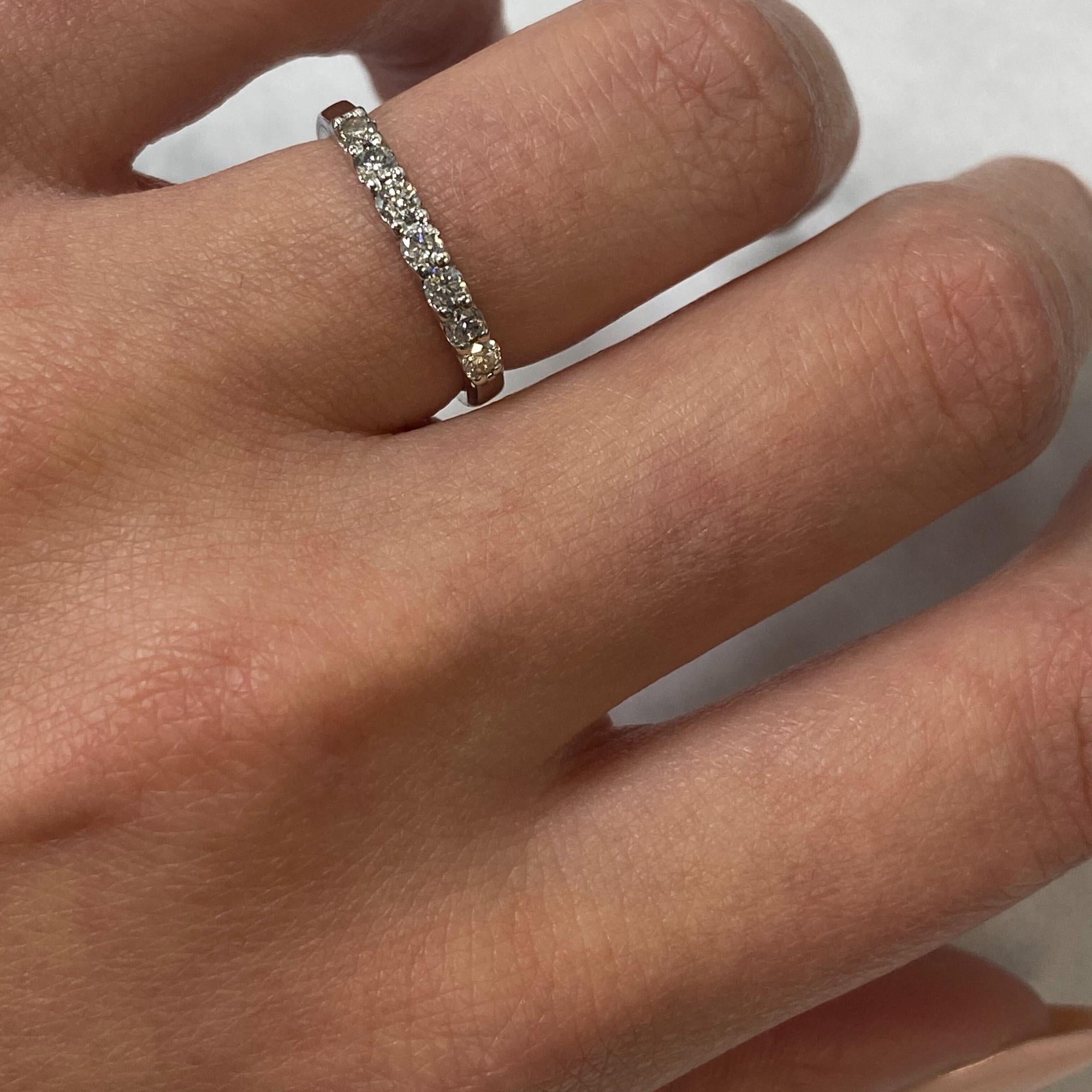 Women's Rachel Koen Round Diamond Wedding Band Ring 14K White Gold 0.25cttw For Sale