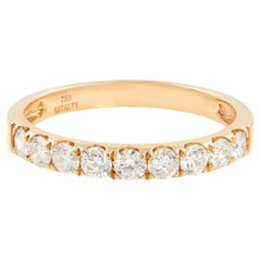 Rachel Koen Bague d'alliance en or rose 18 carats avec diamants pavés 0,53 carat poids total