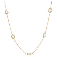Rachel Koen Seven Quartz Ladies Necklace 14k Yellow Gold
