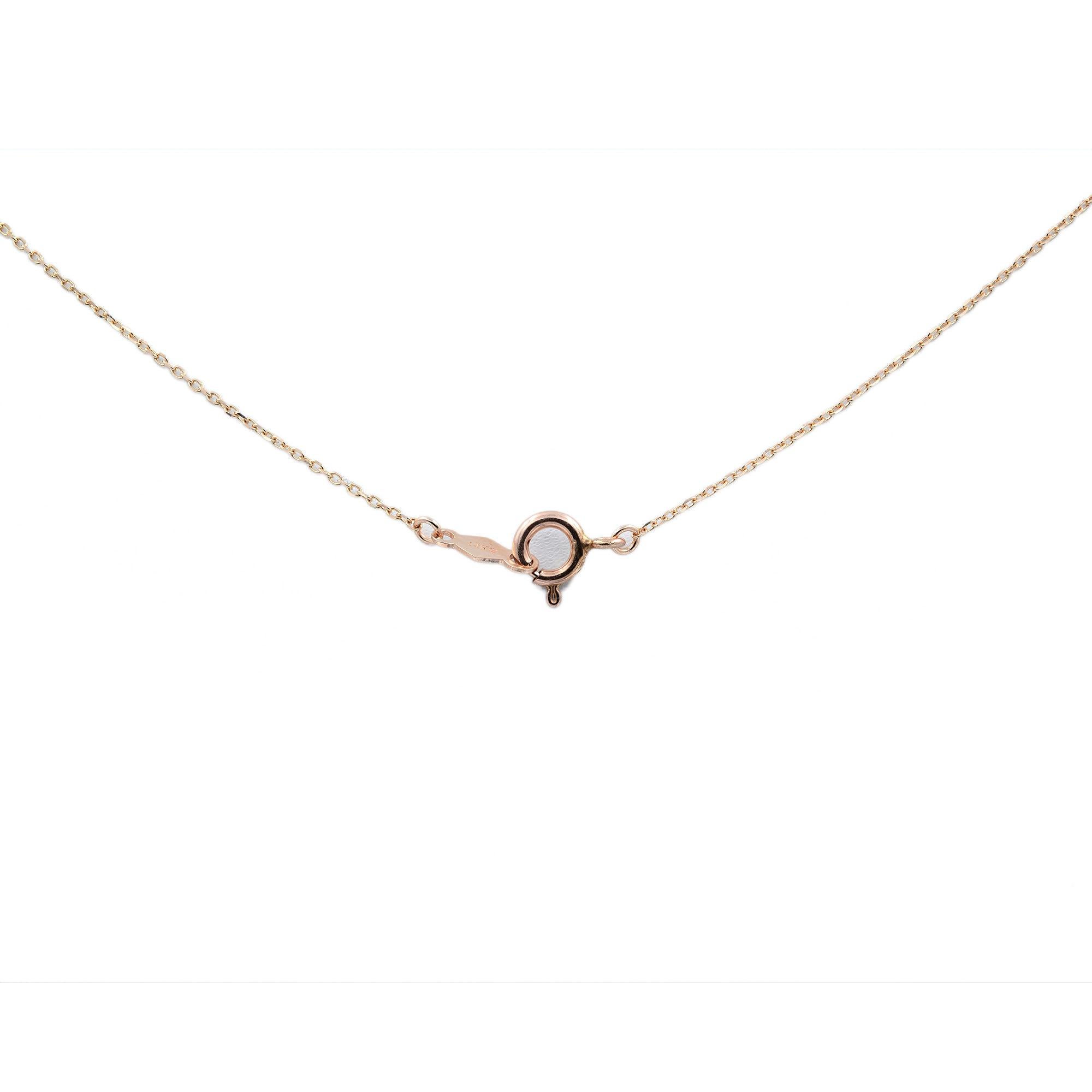 This beautiful dainty small 'A' initial letter pendant chain necklace can be worn alone or stacked with other necklaces. Crafted in fine 14k rose gold. Necklace length: 16 inches. Size of the Letter: 5mm. Total weight: 1.1 gms. Comes with a