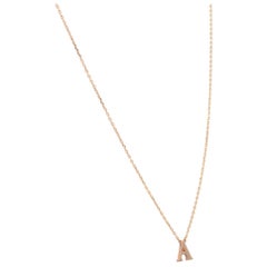 Rachel Koen Collar Cadena Colgante Letra Inicial "A" Pequeña Oro Rosa 14K