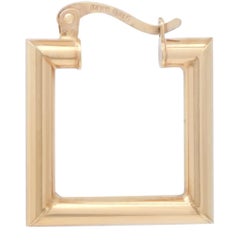 Rachel Koen Square Hollow Hoop Earrings 14k Yellow Gold