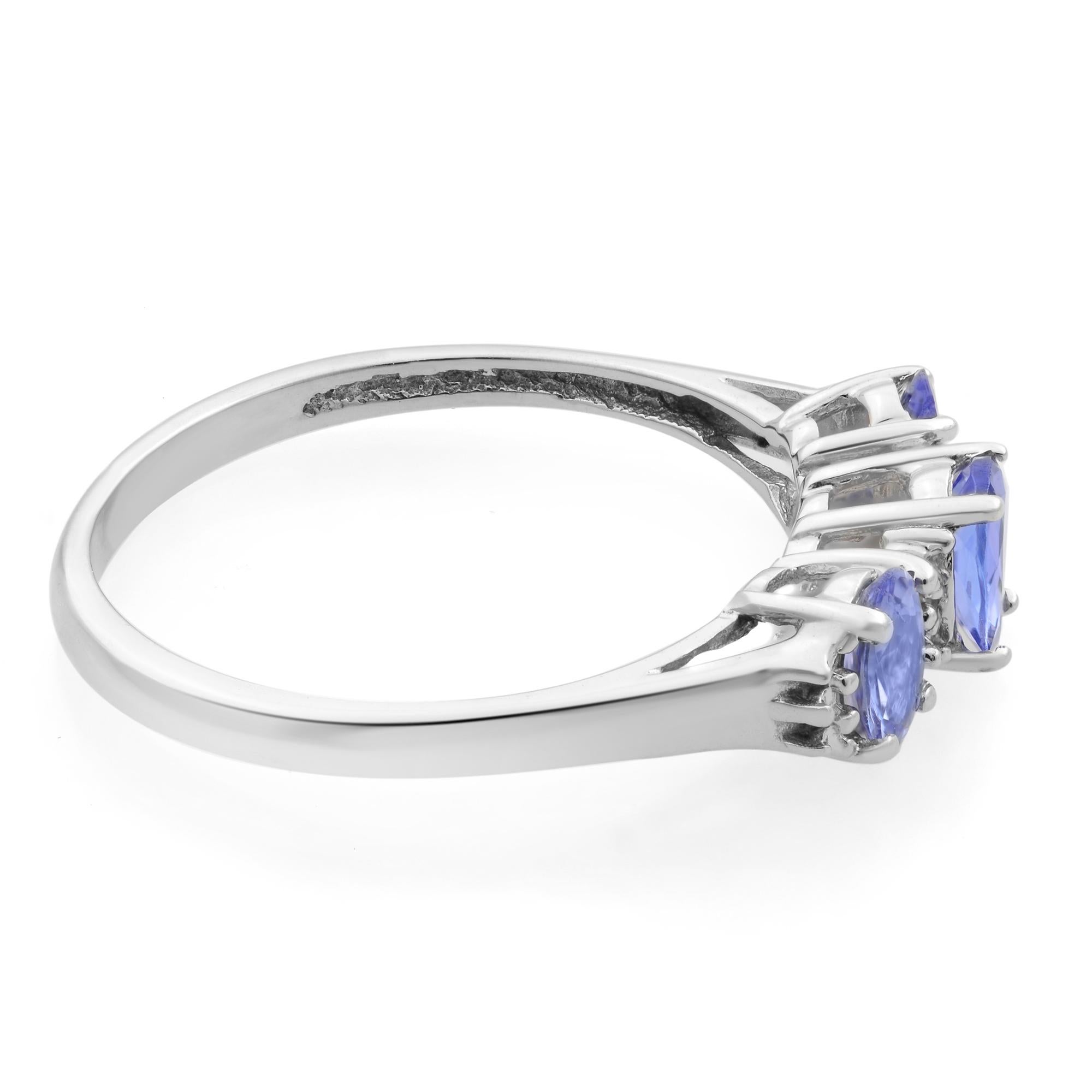 Oval Cut Rachel Koen Tanzanite Diamond Accent Ring 14K White Gold 0.86cttw For Sale