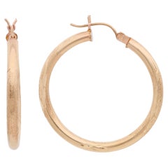 Rachel Koen Textured Round Hollow Hoop Earrings 14k Yellow Gold