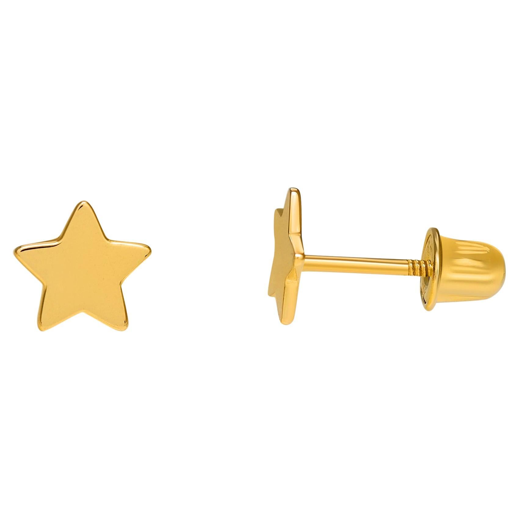 This fun and dainty celestial symbol is an easy and perfect everyday stud. Crafted in highly polished 14K yellow gold. Earring size: 5.3mm approx. Secured with screw back posts. Total weight: 0.43 grams. Makes a great gift for kids and grownups.