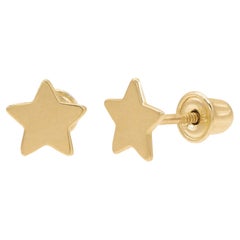 Rachel Koen Tiny Star Ohrstecker mit Schraubverschluss 14k Gelbgold