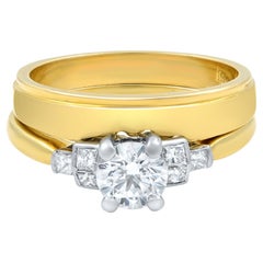 Rachel Koen Zweiteiliger Diamant-Verlobungsring aus 18 Karat Gelbgold 0,45 Karat Größe 6