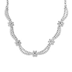 Rachel Koen 18 Karat Gold Diamond Jewelry Set of Earrings and Necklace 6.20 Ct