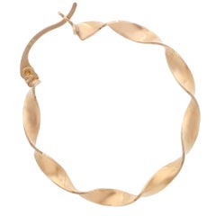 Rachel Kone Twisted Hoop Hollow Earrings 14k Yellow Gold