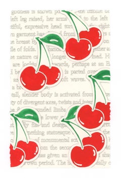 Aphrodite(Cherries), Contemporary Drawing, Pencil & Gouache on Paper, Framed