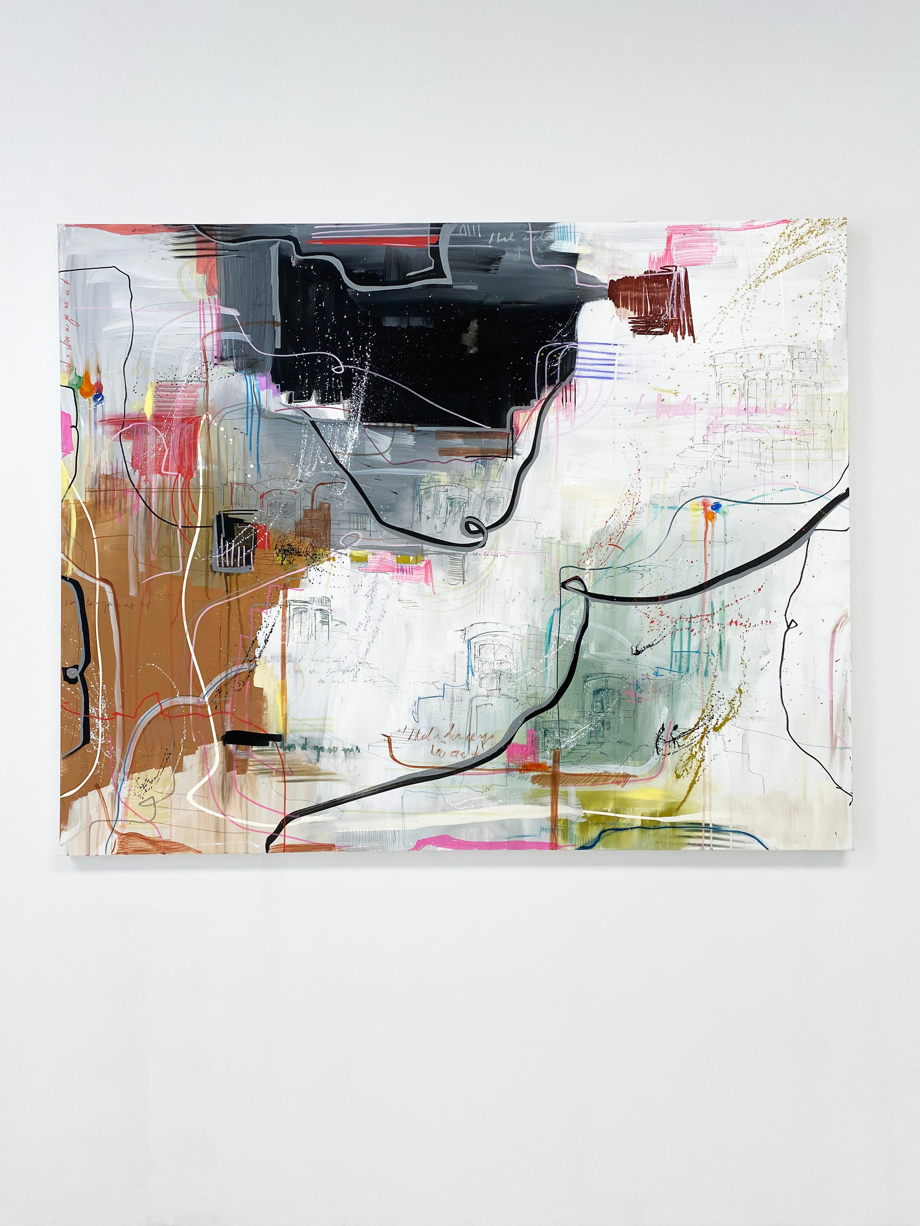 Abstraktes, farbenfrohes Gemälde von Rachel M. Mac, „und Sie waren darin“ im Angebot 1