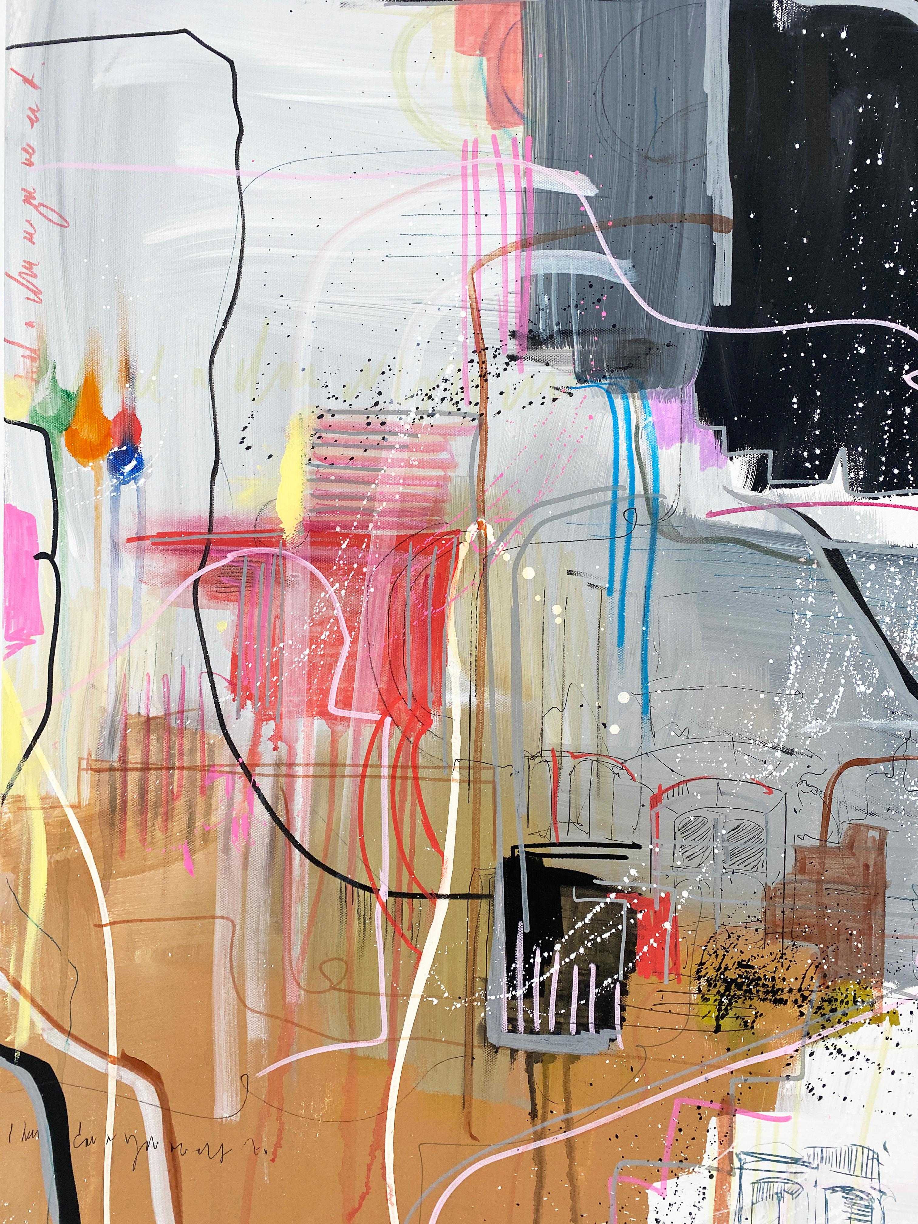 Abstraktes, farbenfrohes Gemälde von Rachel M. Mac, „und Sie waren darin“ im Angebot 4