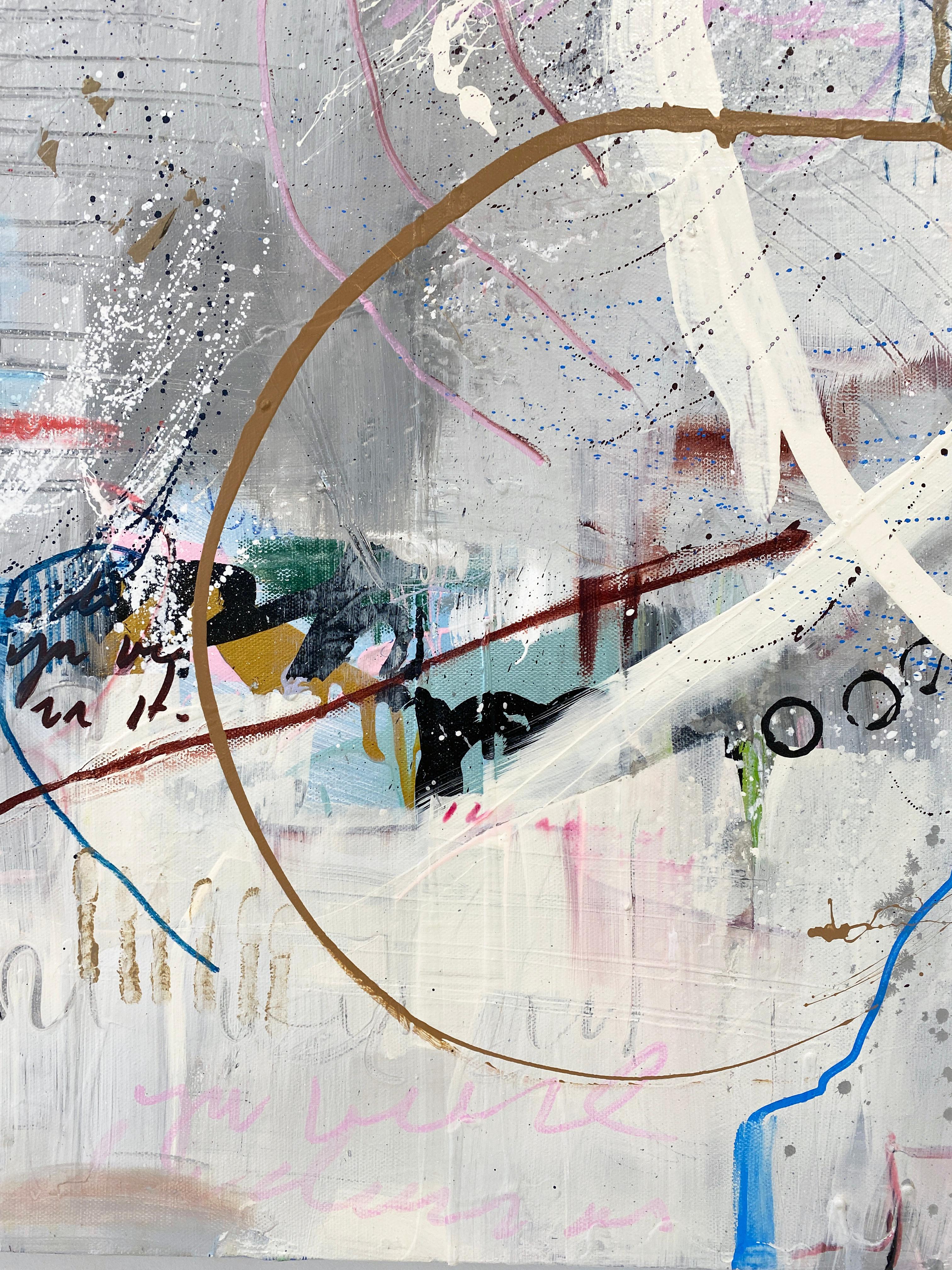 Abstraktes, farbenfrohes Gemälde von Rachel M. Mac, „Dreams, 4“ im Angebot 6