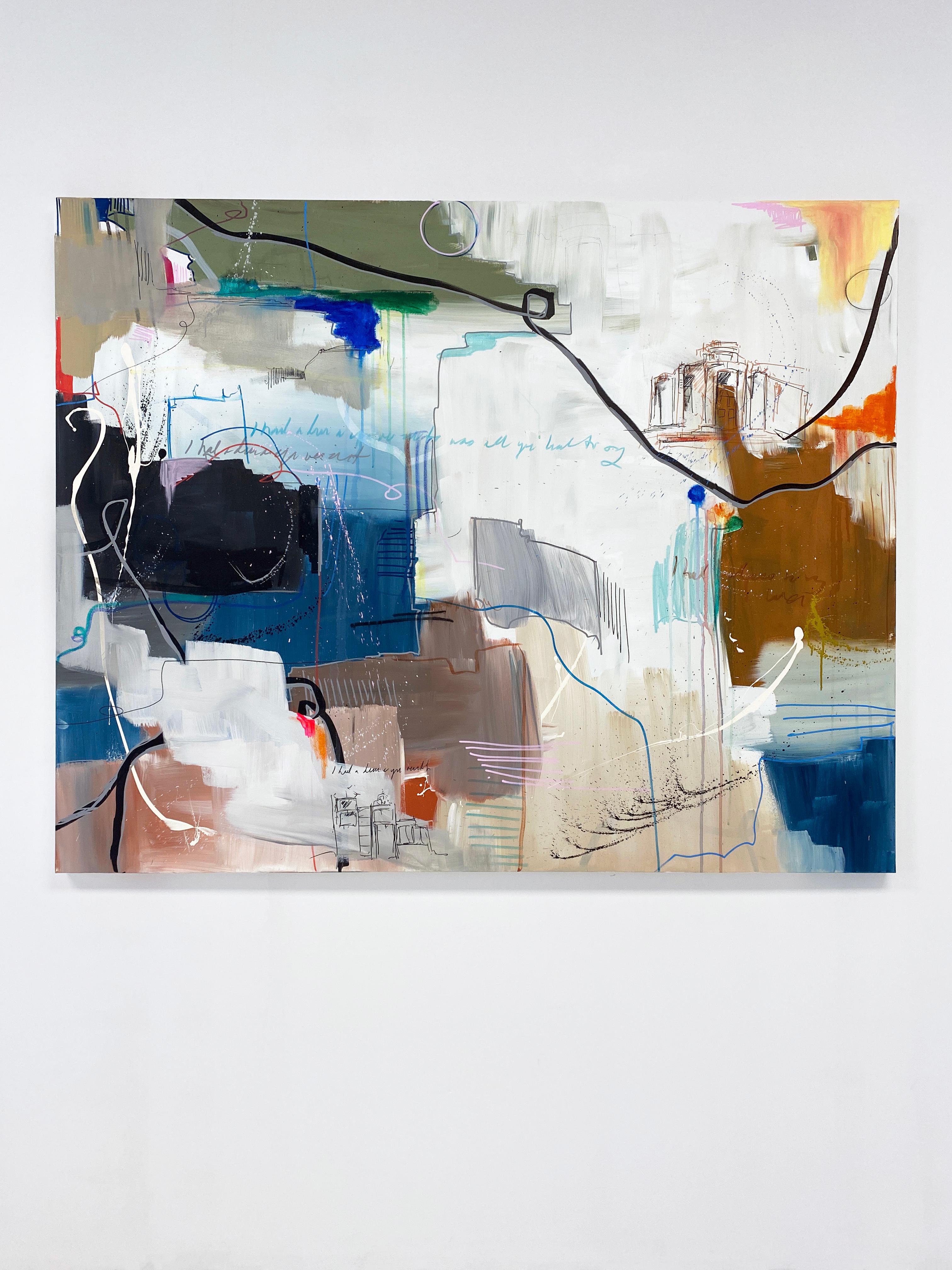 Abstraktes, farbenfrohes Gemälde von Rachel M. Mac, „Schweben weg“ im Angebot 1