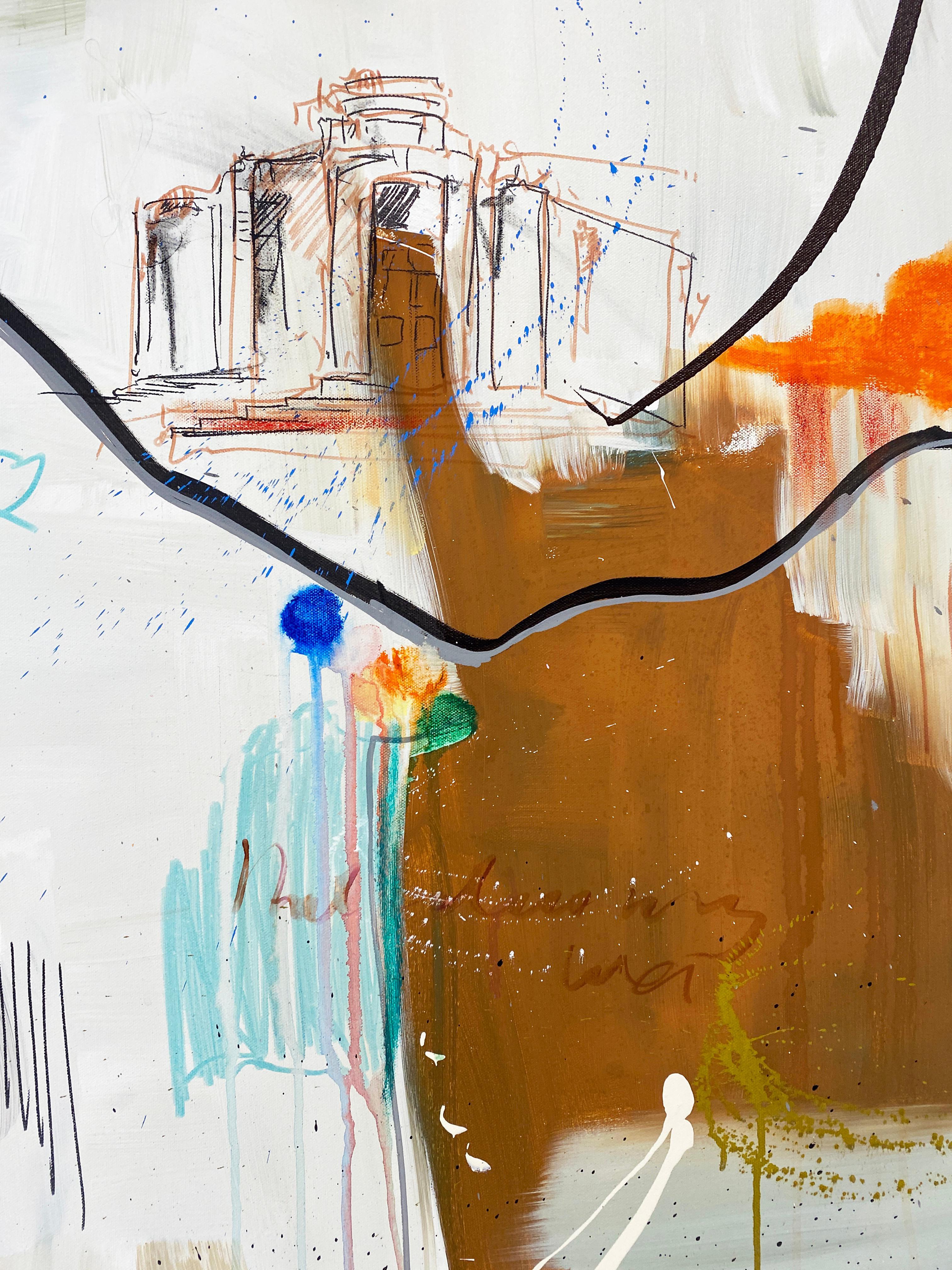 Abstraktes, farbenfrohes Gemälde von Rachel M. Mac, „Schweben weg“ im Angebot 5