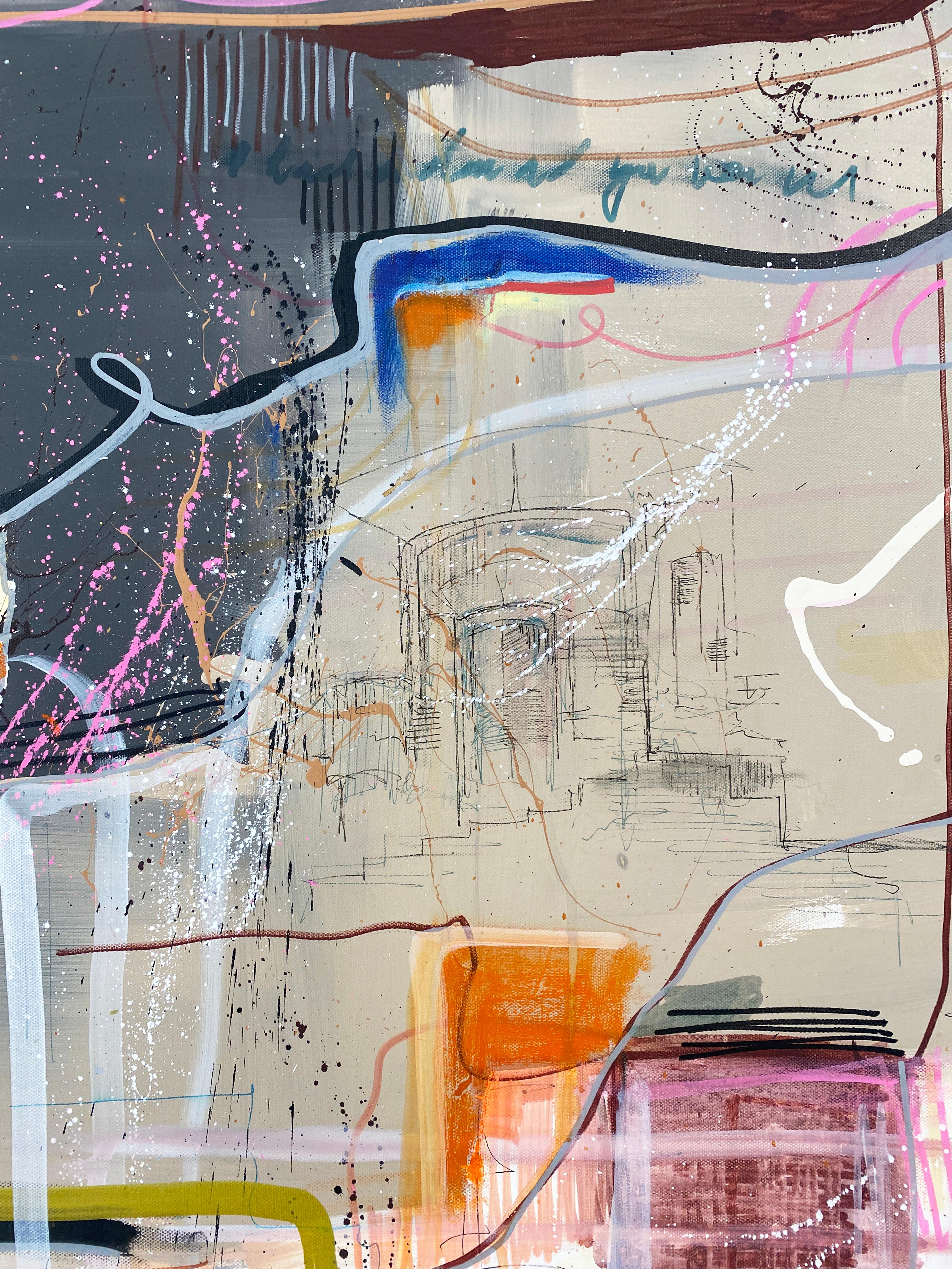 Abstraktes, farbenfrohes Gemälde von Rachel M. Mac, „hatte alles, was du sagen musstest“ im Angebot 4