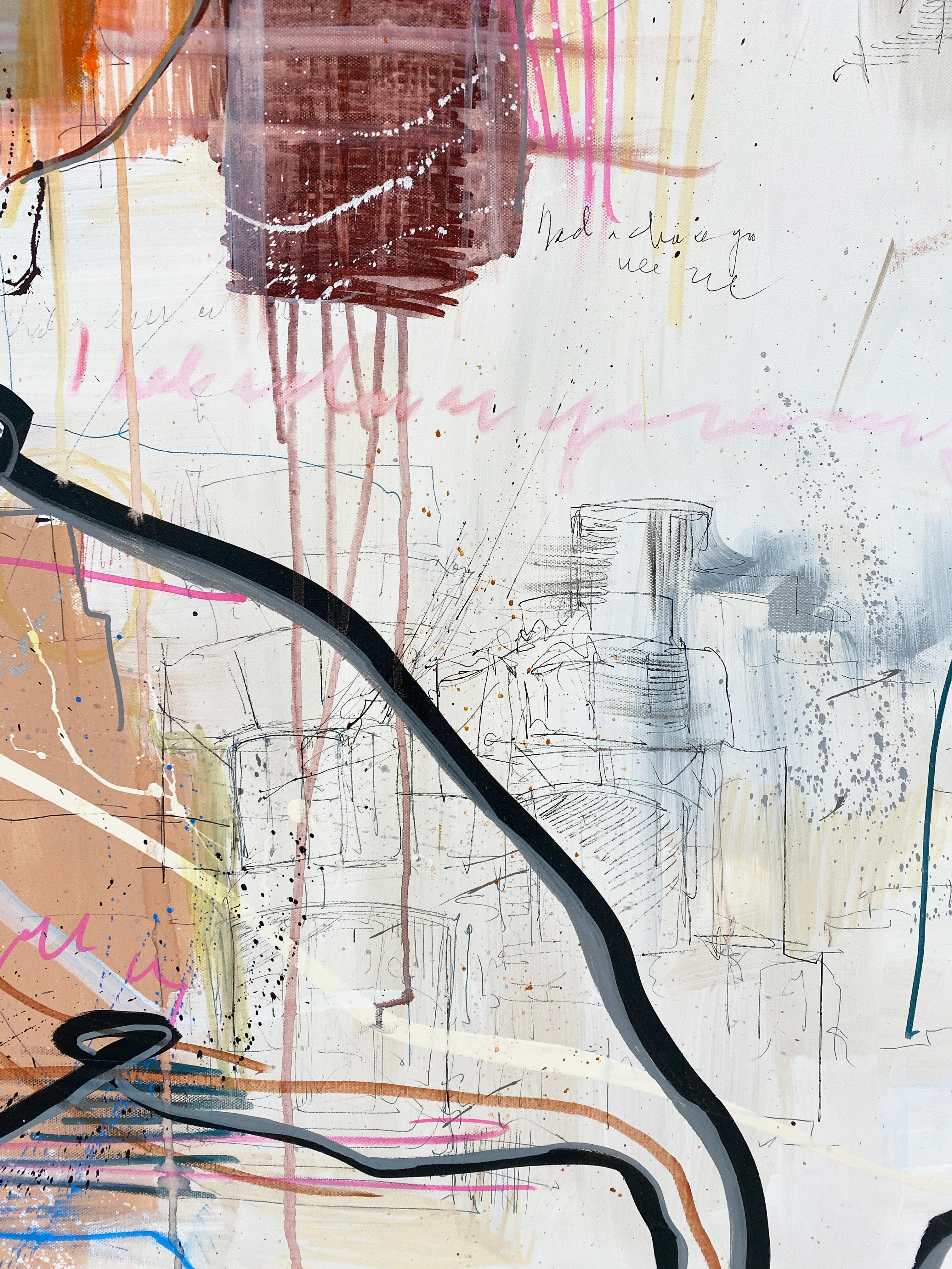 Abstraktes, farbenfrohes Gemälde von Rachel M. Mac, „hatte alles, was du sagen musstest“ im Angebot 5